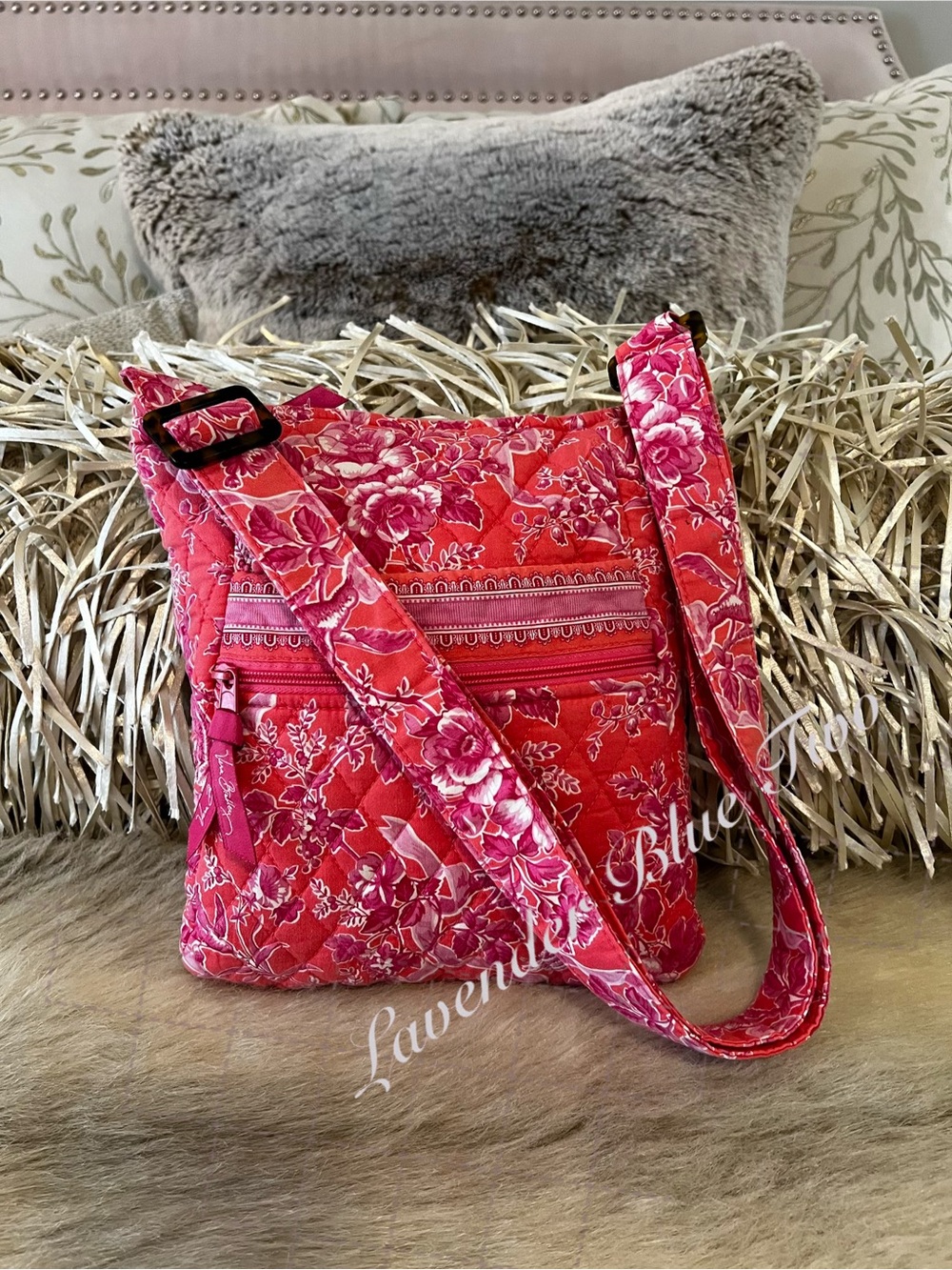 Vintage VERA BRADLEY Hope Toile 2006 Hipster Paisley Pink Orange Crossbody Y2K